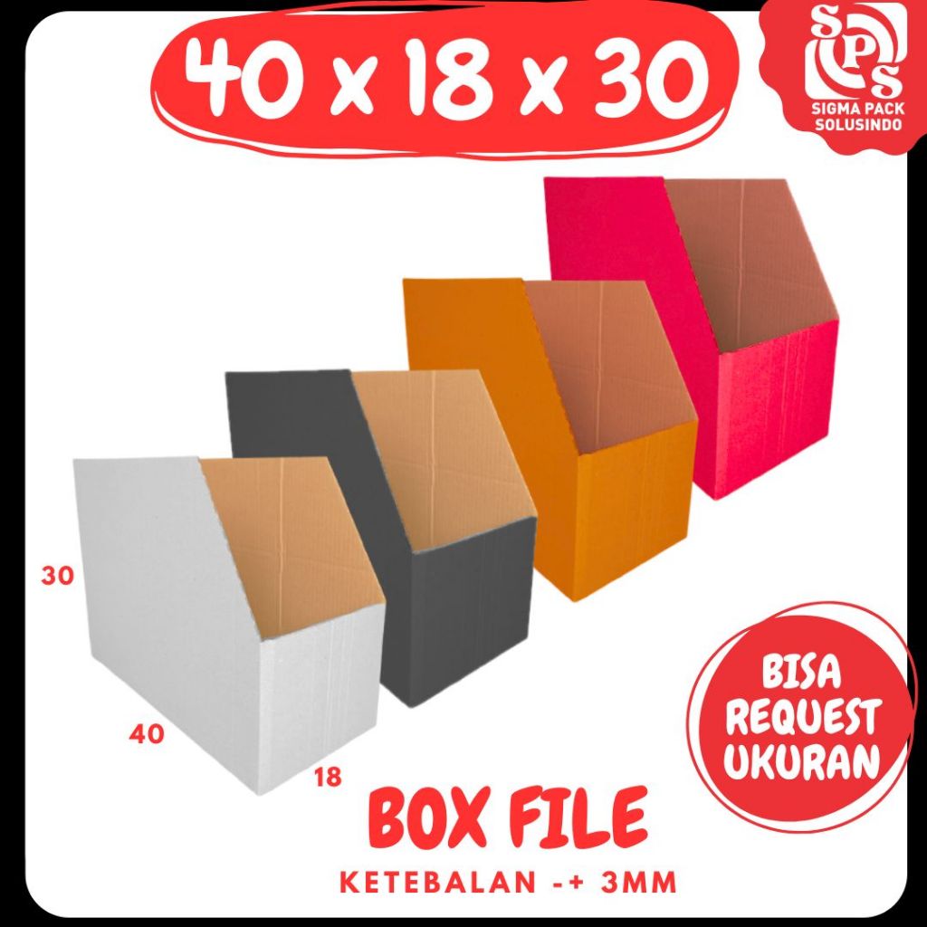 

Box File 40x18x30 Folder file Map Box Bin kardus Arsip Storage Box rak Folder Bindex Partisi Bondex
