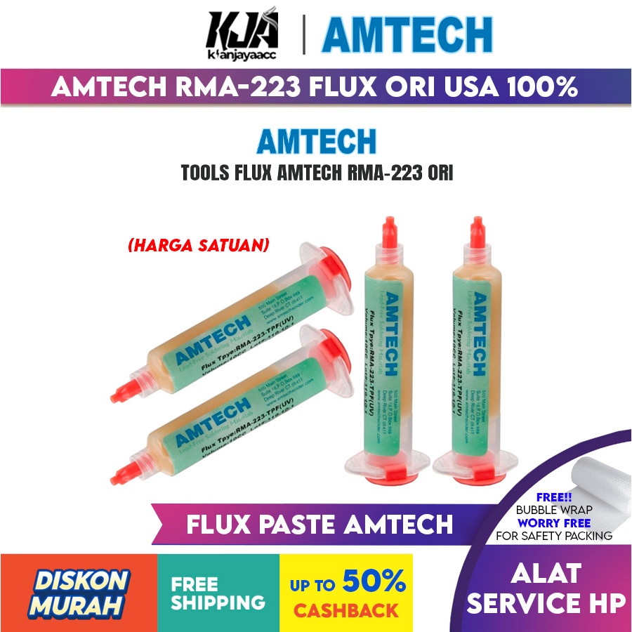 AMTECH RMA-223 Flux Uap ORI 100% USA RMA-223-TPF UV / Minyak Solder Songka Pasta