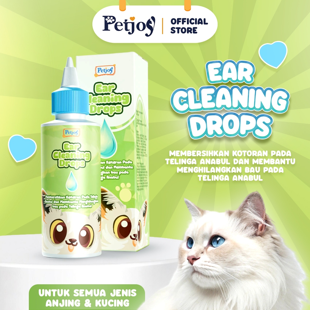 PETJOY Ear Cleaning Drops Tetes Telinga Kucing pembersih kotoran telinga kucing menyembuhkan infeksi