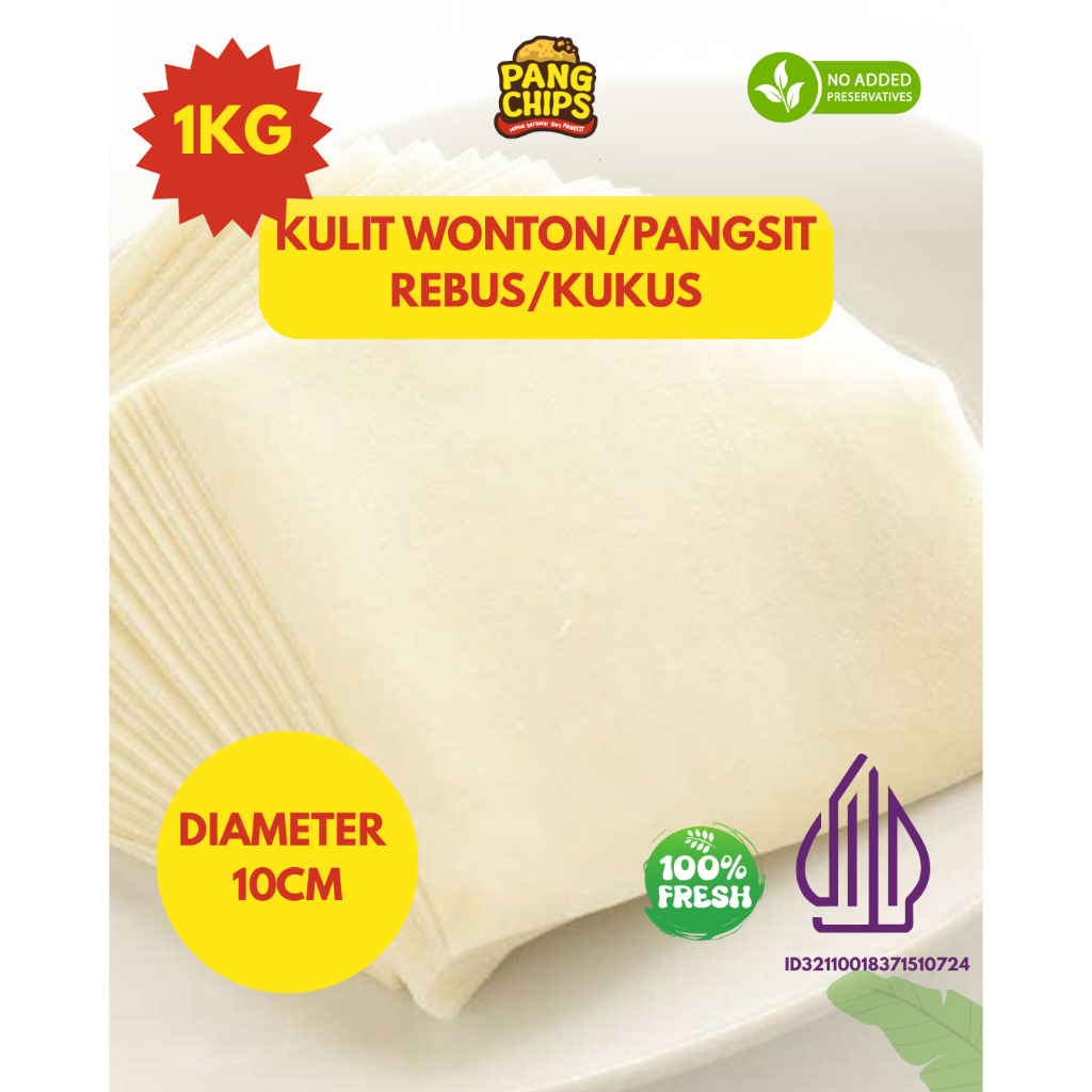

Kulit Wonton / Kulit Pangsit Rebus Kukus – Diameter 10cm – Fresh 1kg