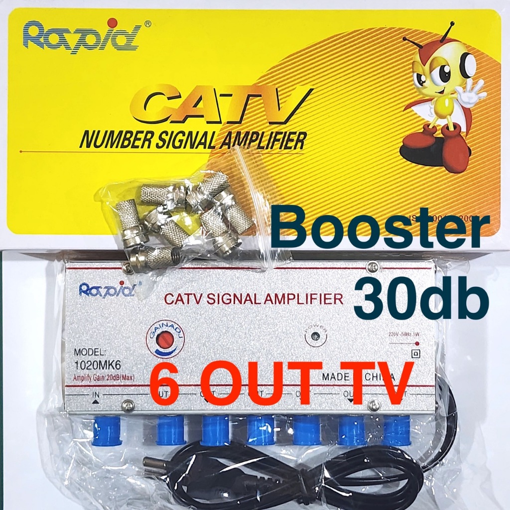 Rapid Booster CATV 6 dan 8 Way Splitter 30db 1030MK8 1020MK6 Amplifier Boster Penguat