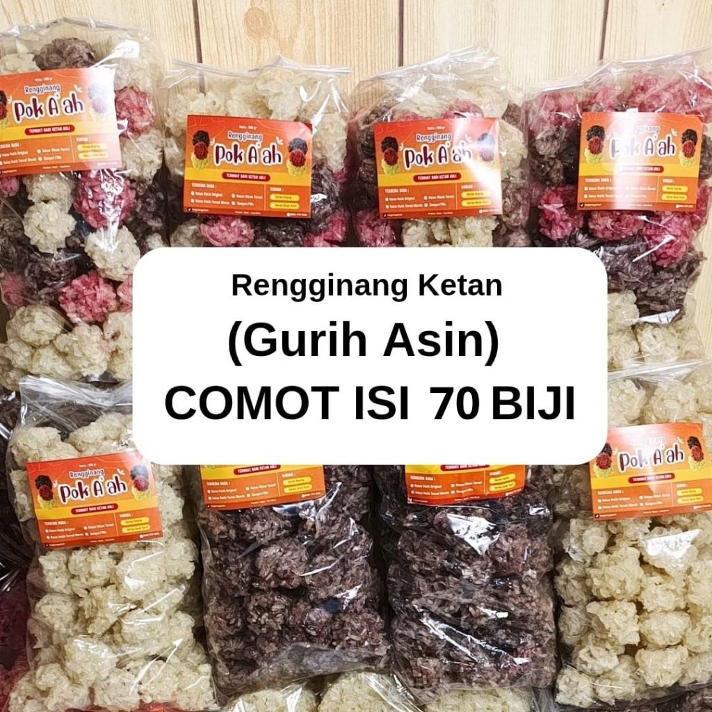 

Rengginang Mentah (COMOT KETAN isi 70) Pok A'ah DEPOK Gurih Asin Ketan Putih Hitam Asli Terasi Merah Food Siap Goreng Cemilan Snack Keripik Tanpa Dijemur Siap Goreng Murah COD