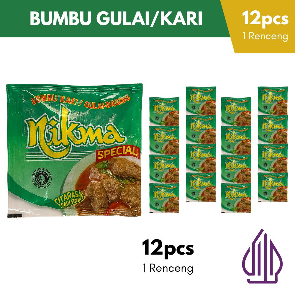 

Bumbu Gulai NIKMA 1 Renceng Isi 12 Sachet Halal Praktis Resep Minang Otentik