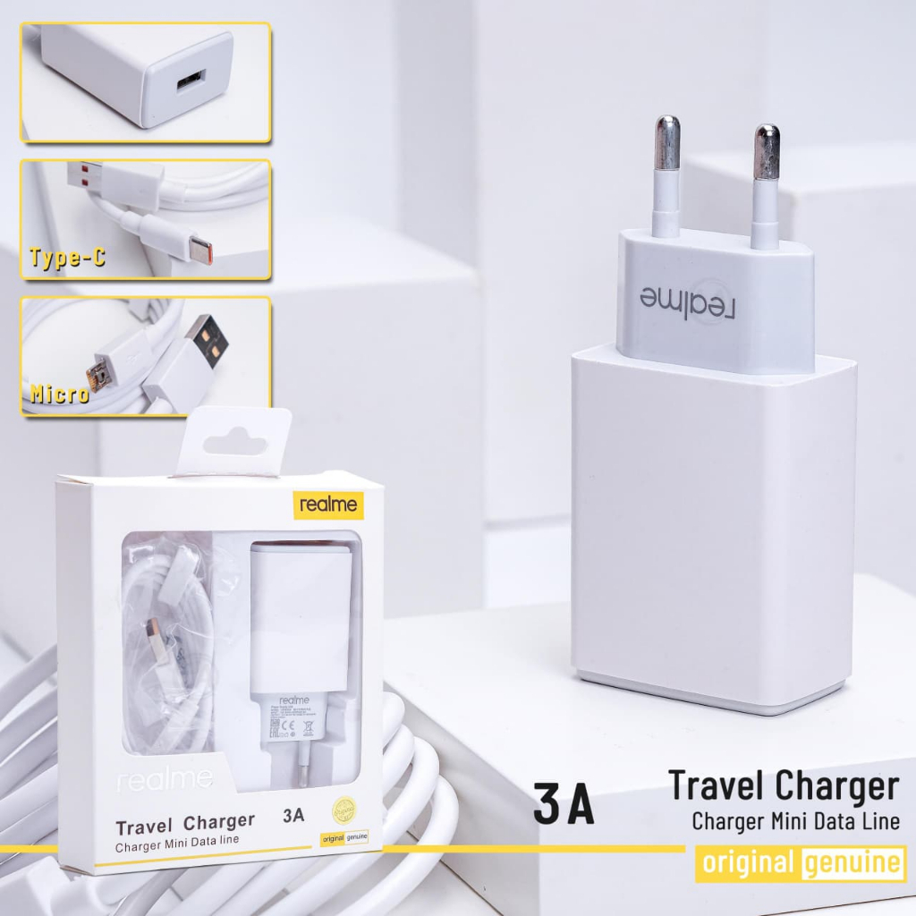 Charger HP Opoo / Vivo / Realme 3A Quick Fast Charging with Micro Usb & Type C