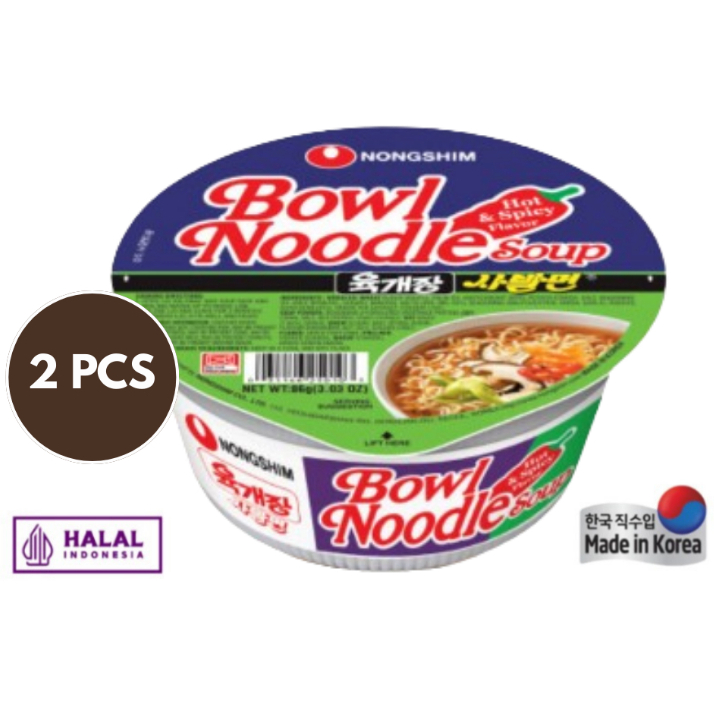

[BUNDLING 2 PCS] MIE BOWL NOODLE HOT & SPICY 86gr [NONGSHIM - MIE IMPORT KOREA]