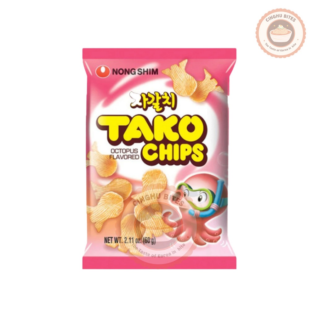 NONGSHIM TAKO CHIPS Snack Rasa Gurita 60gr [SNACK IMPORT KOREA - HALAL]