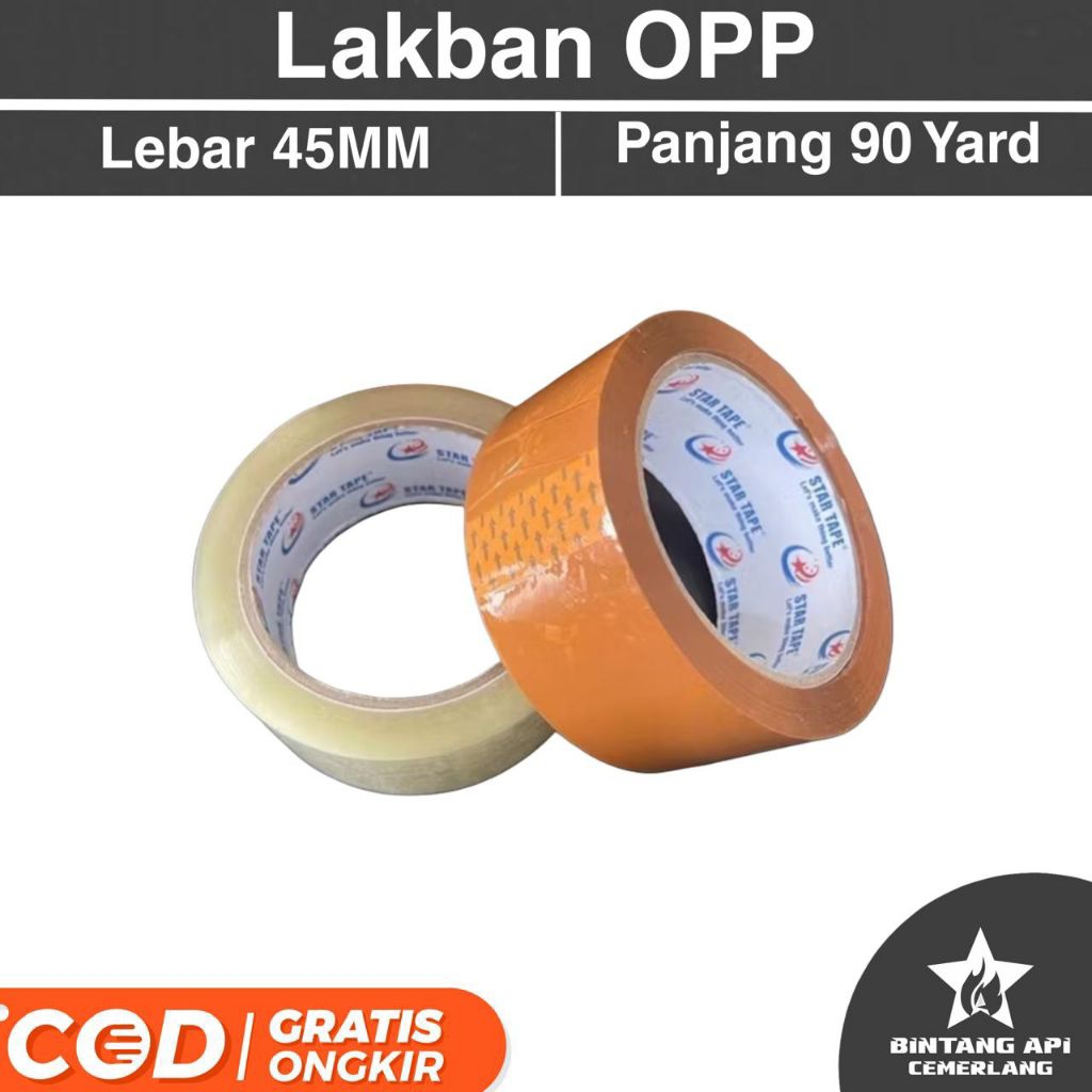 

Lakban OPP Tape Bening & Coklat 2 inch x 90Y ( 45mm x 90 yard) / Lakban Solatip Tebal Ekonomis