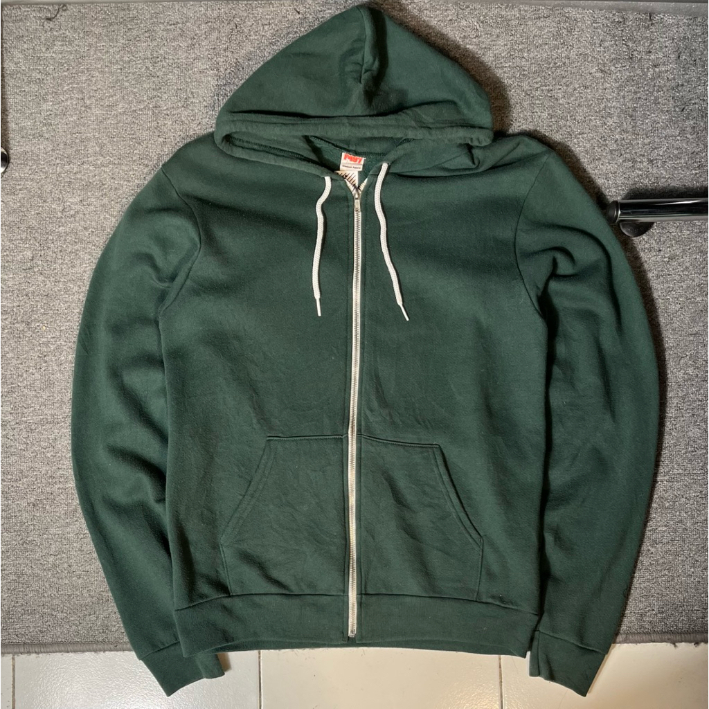 Jaket Zipper F497 American Apparel Hijau Botol
