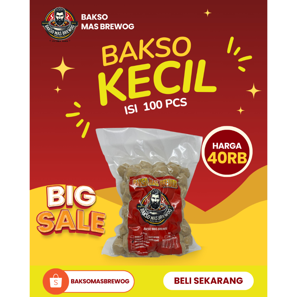 

Bakso Mas Brewog – Bakso Kecil Isi 100pcs Premium Daging Sapi Asli Beku Khas Kuningan Jawa Barat