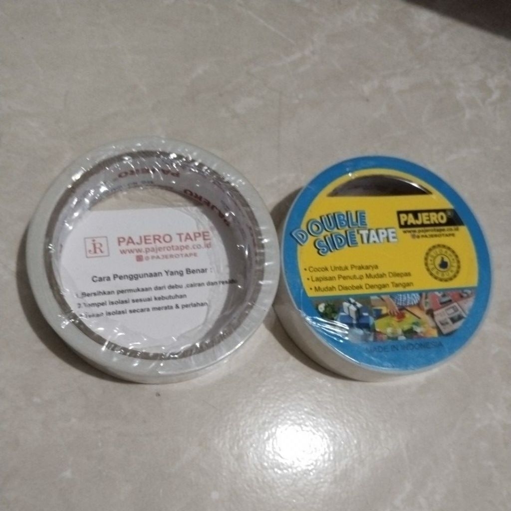 

double tape isolasi perekat 2 sisi 1" putih pajero