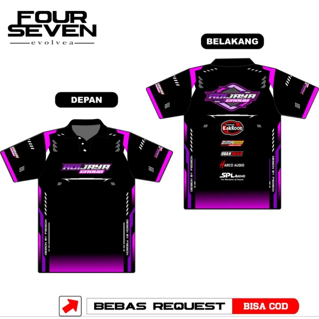 Kaos Baju Jersey Full Printing bisa Custom nama sound system unisex pria wanita keren bebas ganti de