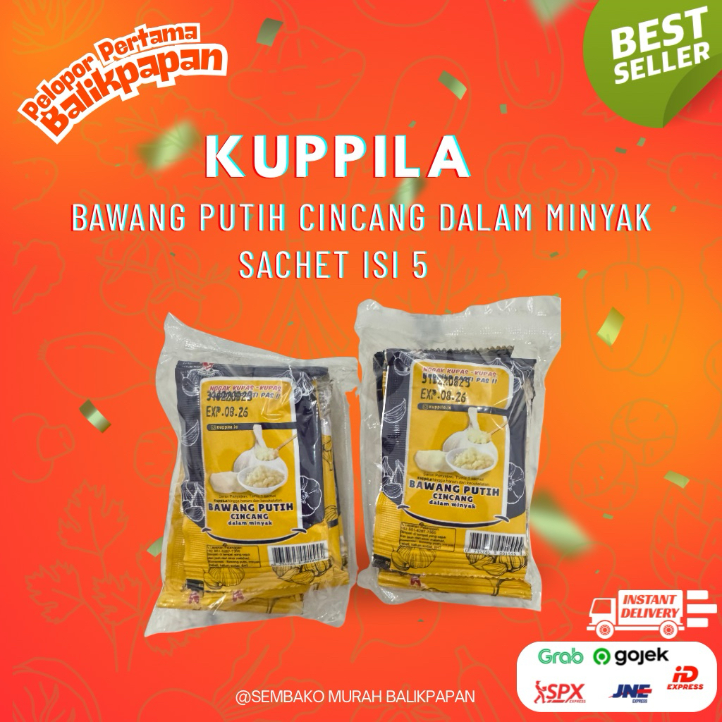 

KUPPILA Bawang putih cincang dalam minyak sachet