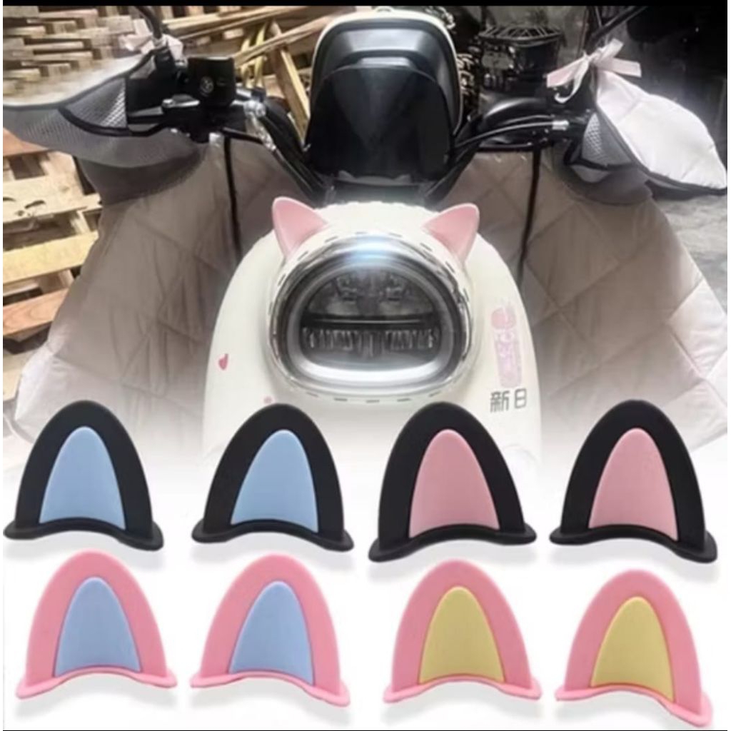 aksesoris helm kuping kucing tanduk helm lucu variasi helm anak + dewasa