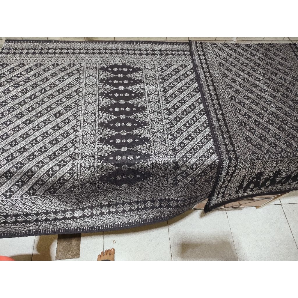 Songket Palembang Asli l Lepus Warna Hitam Silver