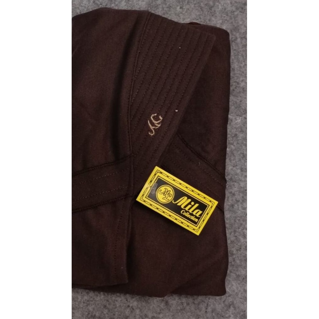 KERUDUNG SEKOLAH BERGO SERUT MODEL RABBANI (Warna Coklat Tua)