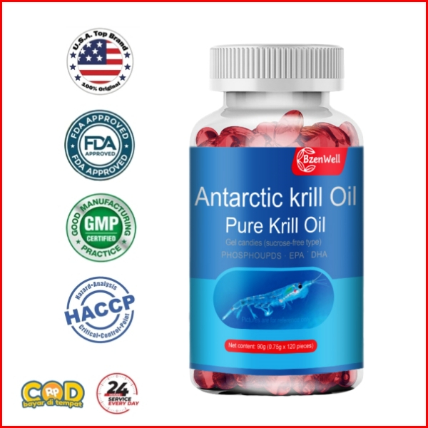 Original BzenWell Antarctic Krill Oil - with Omega-3 EPA, DHA, Astaxanthin and Phospholipids