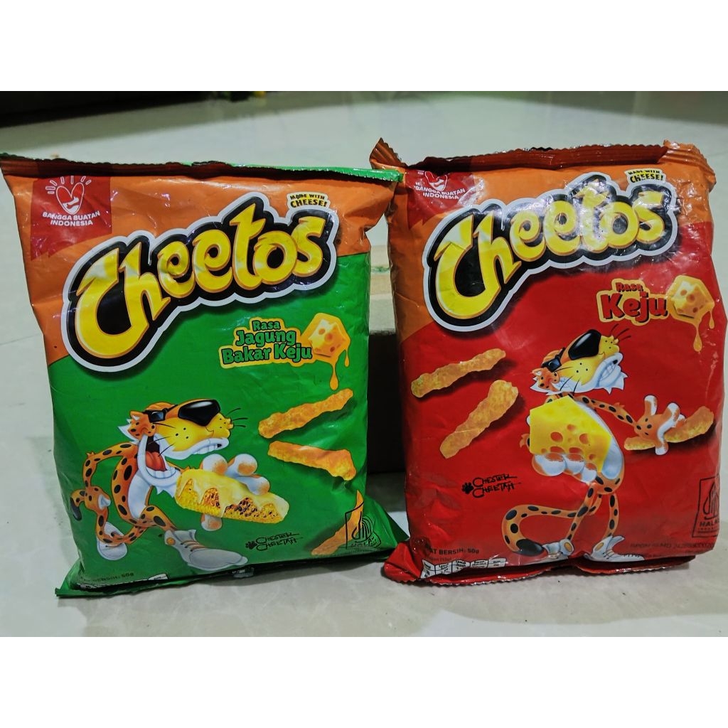 

Chiki chetoos rasa keju/keju jagung bakar ukuran 50 gr kemasan lecek seperti di gambar