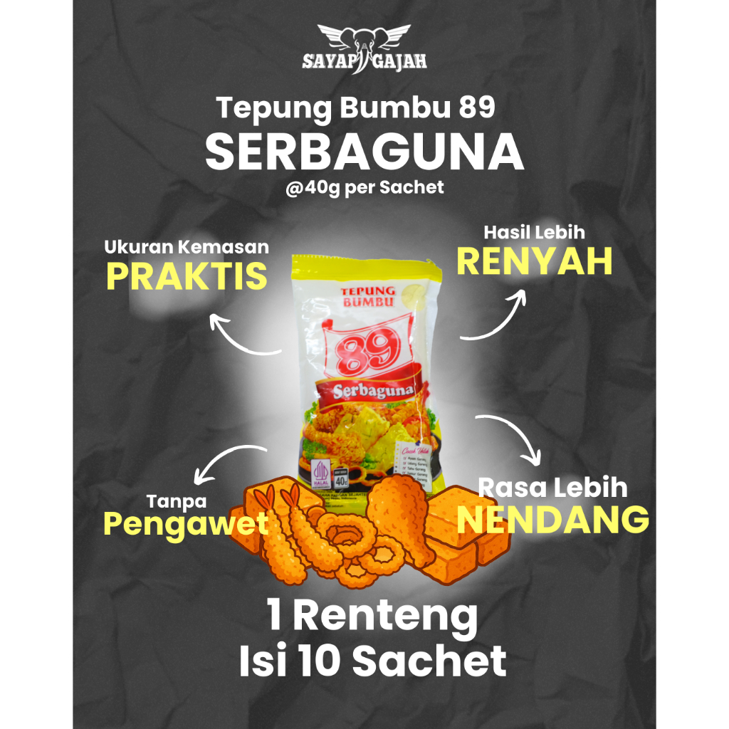 

Tepung Bumbu Serbaguna 89 1 Renteng (10pcs)