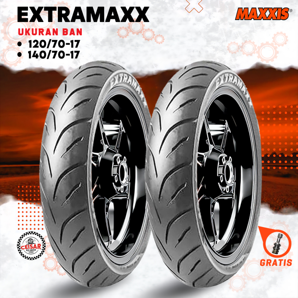 [SEPASANG MURAH] Ban Motor SPORT SUPERMOTO MAXXIS EXTRAMAXX 120/70-17 + 140/70-17 Tubeless