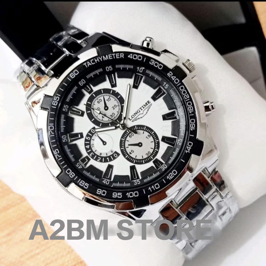 Jam Tangan Pria LONGTIME Rantai Stainless Termurah Tahan Air Elegan Casual Mewah ORI