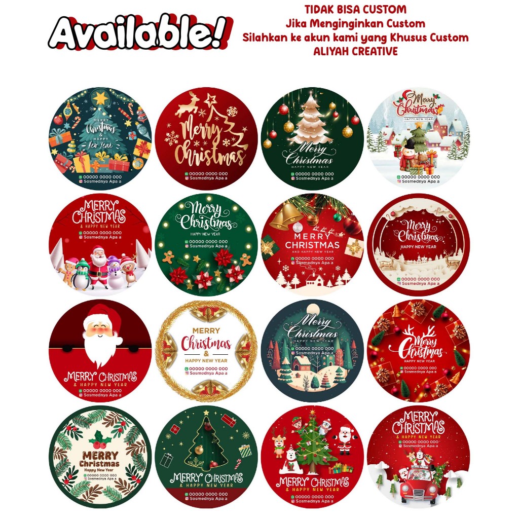 

Stiker Hampers Natal Merry Christmas 2025 MOTIF TERBARU