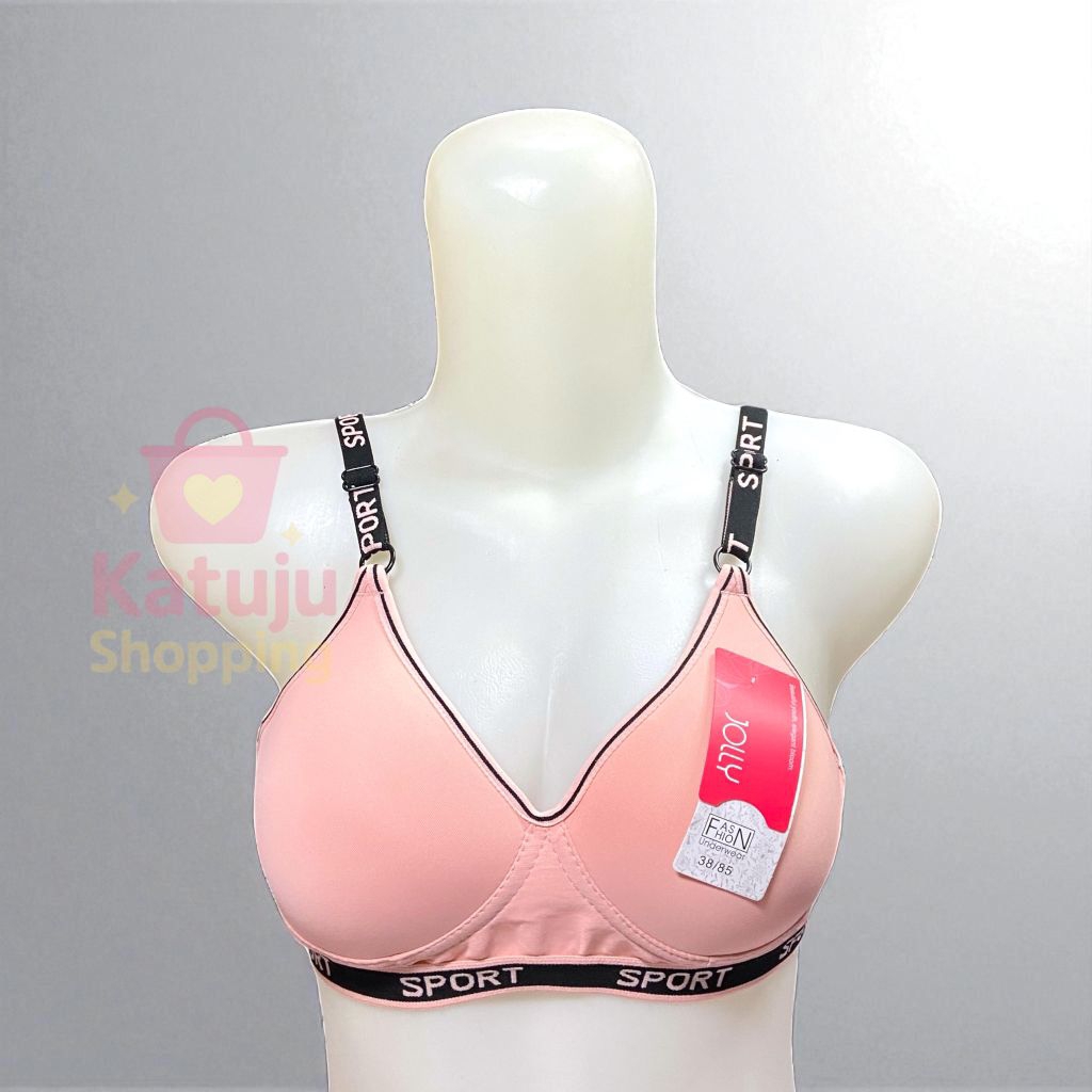 Bra Jolly Sport Kait 3 | BH Sport Tanpa Kawat Busa Sedang Nyaman Anti Gerah