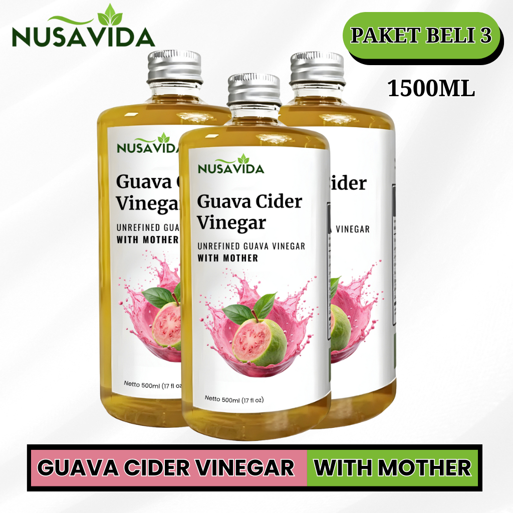 

Nusavida Cuka Jambu With Mother Original 1500 ML (Paket 3 Botol)