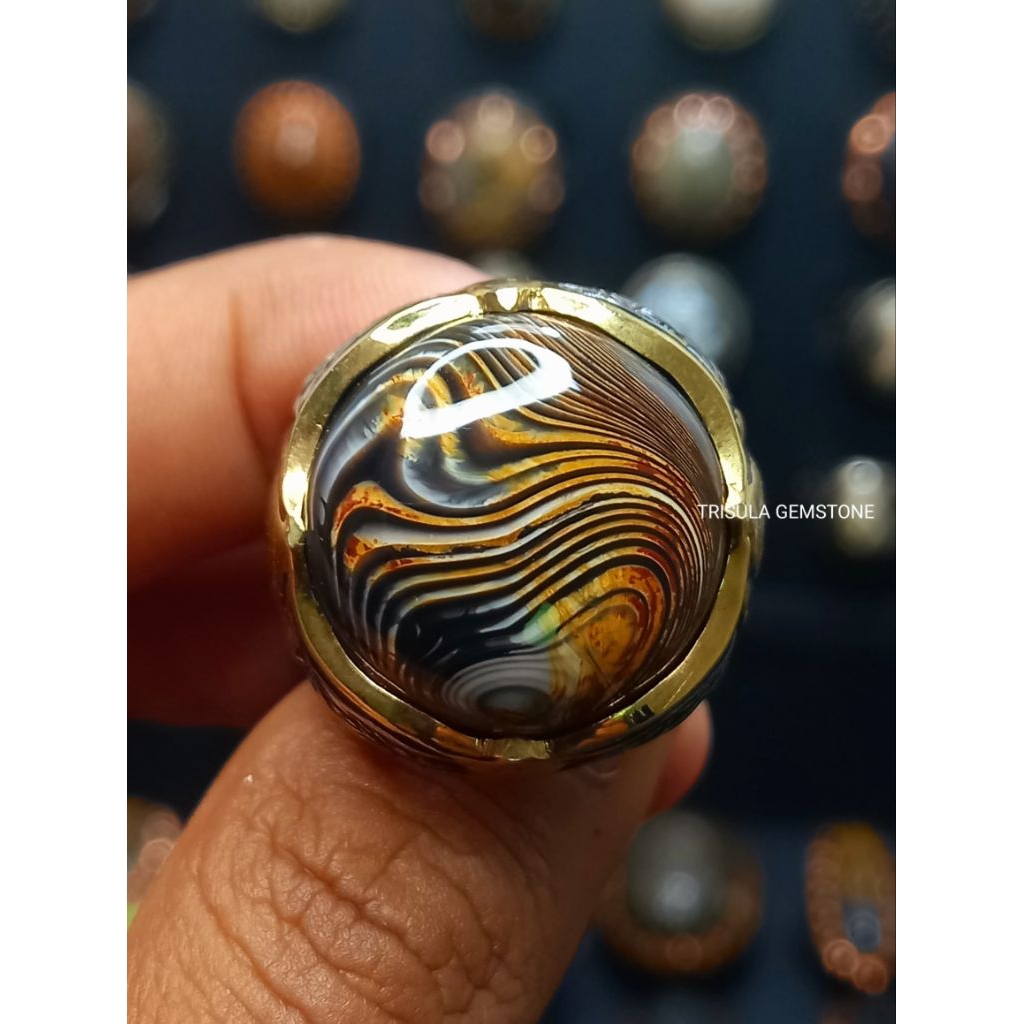 BATU AKIK KARANGNUNGGAL PAMOR OMBAK SEGORO / BELANG MACAN / AGEMAN