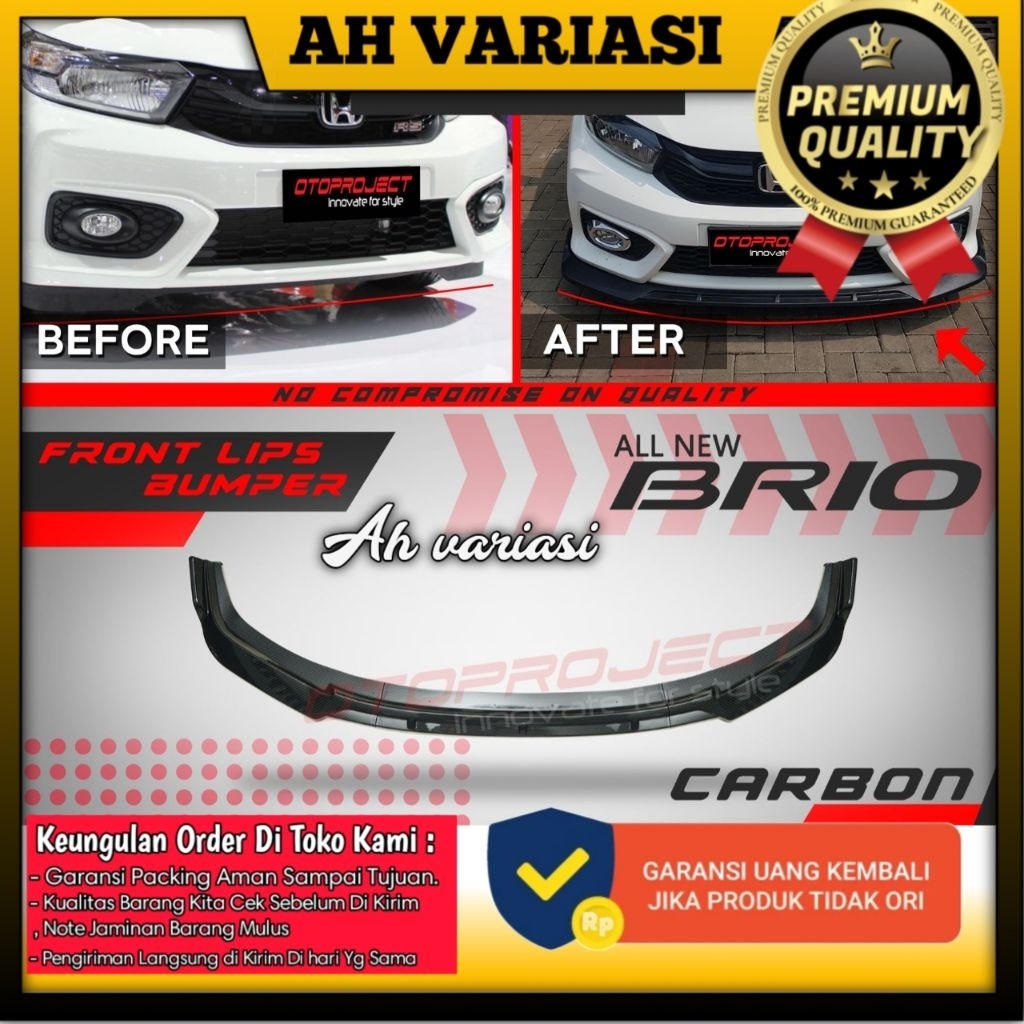All New Brio 2018-2022 - Front Lips Bumper Depan Carbon All New Brio 2018-2022 Otoproject