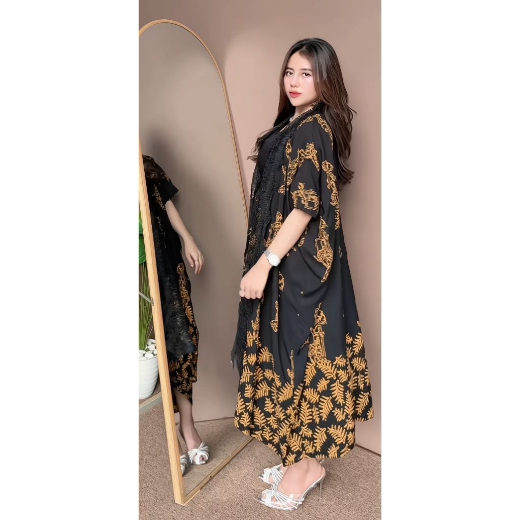 SET batik wayang ANDINI Lace muat sampe big size