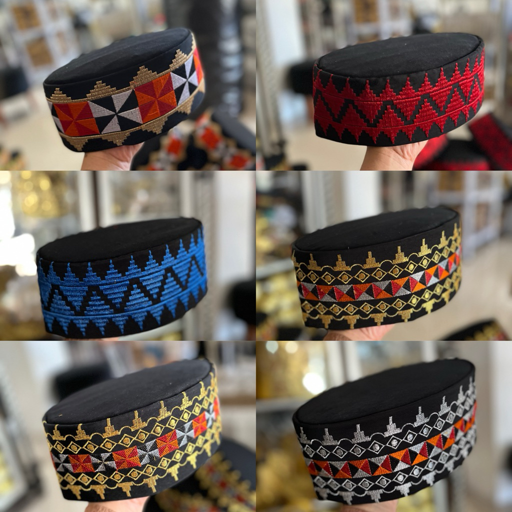 peci kopiah songkok tapis BORDIR lampung cilugam celugam krui pesisir kalianda belah ketupat tanggam