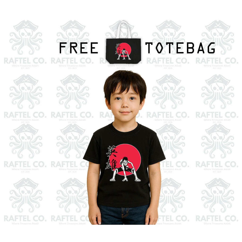 RAFTELCO - KAOS ANAK ONE PIECE  - GEAR SECOND  - KAOS ANAK - KAOS ANAK GAMBAR  - TSHIRT ANAK ONE PIE