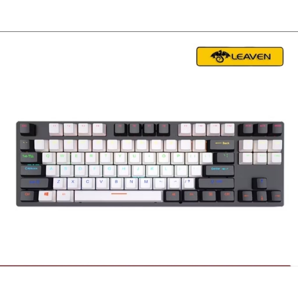 LEAVEN K550 Mechanical Keyboard 87 Keys HITAM PUTIH