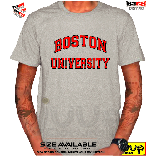 KAOS BAJU TSHIRT PRIA LENGAN PENDEK BOSTON UNIVERSITY BEST PREMIUM QUALITY