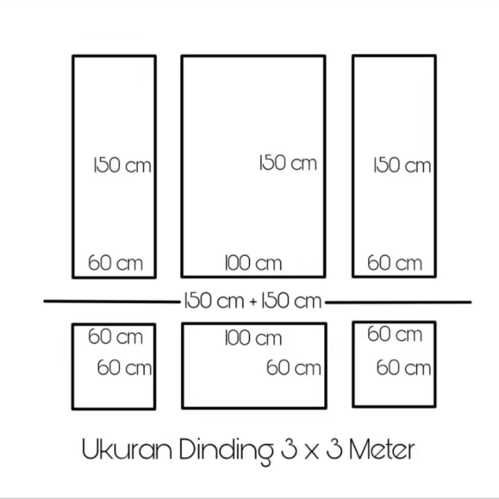 Paket Lengkap 3M x 3M Paket Kaca Cermin + Wall Moulding