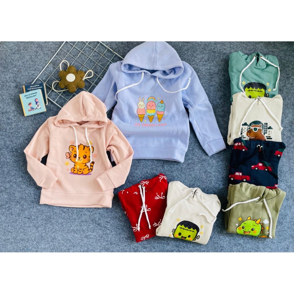 SWETER HODIE CMT ANAK MOTIF USIA 1-6T HARGA GROSIR