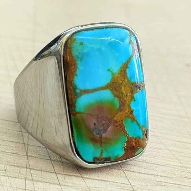 batu pirus persia biru fancy urat emas