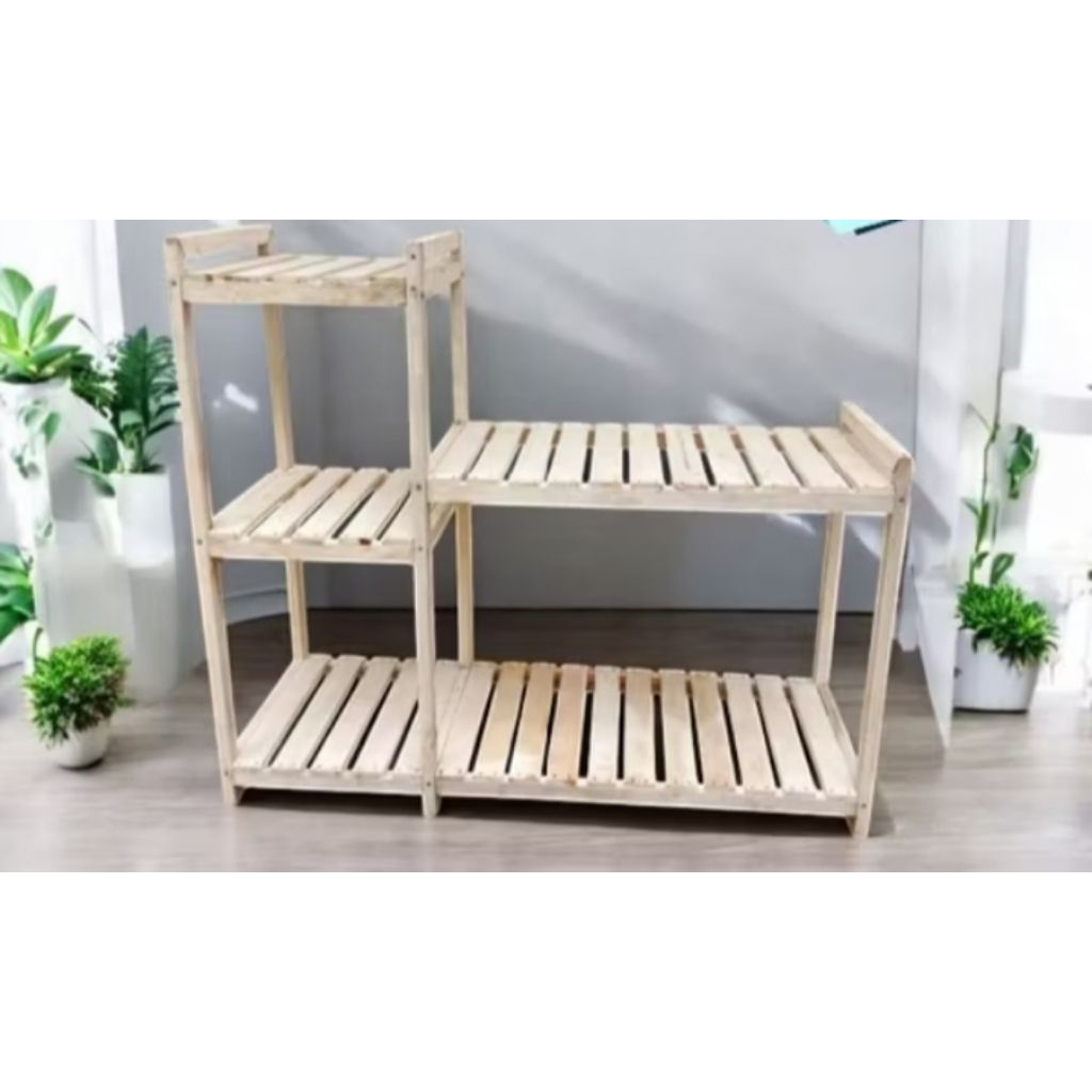 Rak tv 5 susun/rak kayu