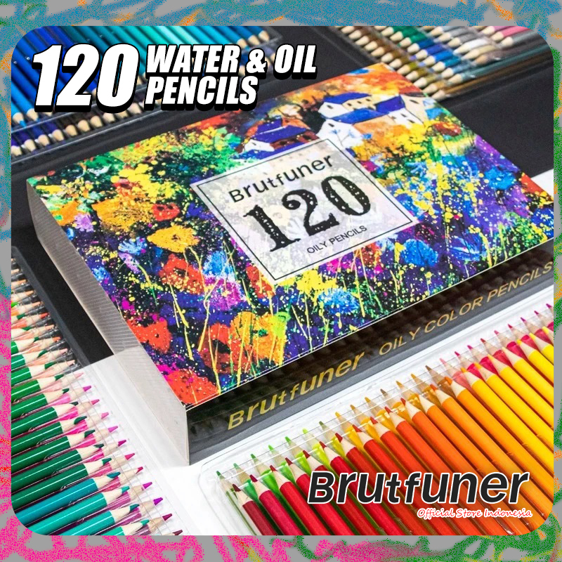 

Brutfuner Original Pensil Warna 120 Colors Water and Oil