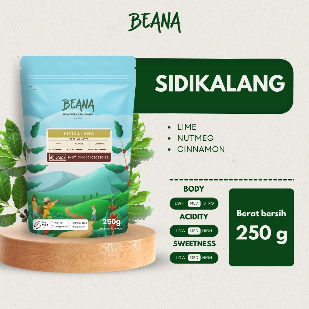 

Beana Roastery - Sidikalang Arabica Coffee Roasted Beans | Biji Kopi Bubuk 250gr