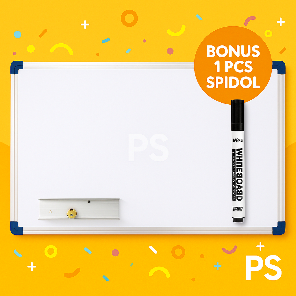 

Papan Tulis Whiteboard 30x50 cm – Non Magnetic Board Dinding Kantor Sekolah