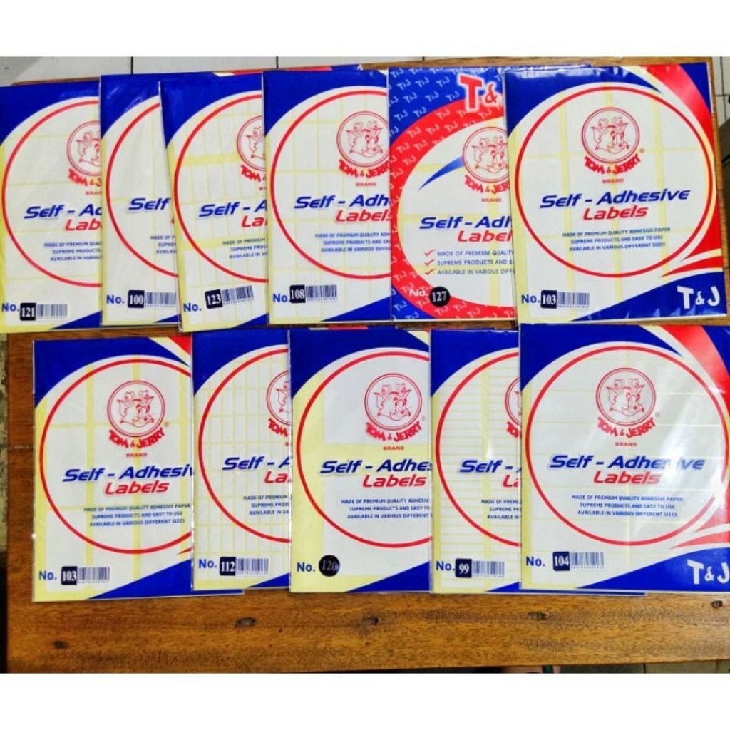 

STIKER LABEL TOM AND JERRY LABEL T & J SELF - ADHESIVE LABEL 10 SHEETS / PACK 99 107 127 122 109 101 103 104 112 107 124 123 120 108 125 126