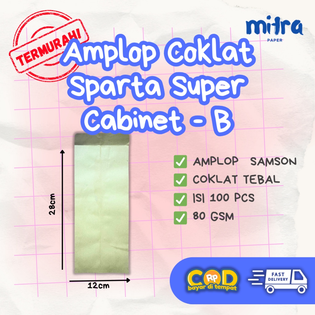 

Amplop Samson Coklat SPARTA Super Kabinet B – Amplop Samson Tebal untuk Dokumen & Arsip