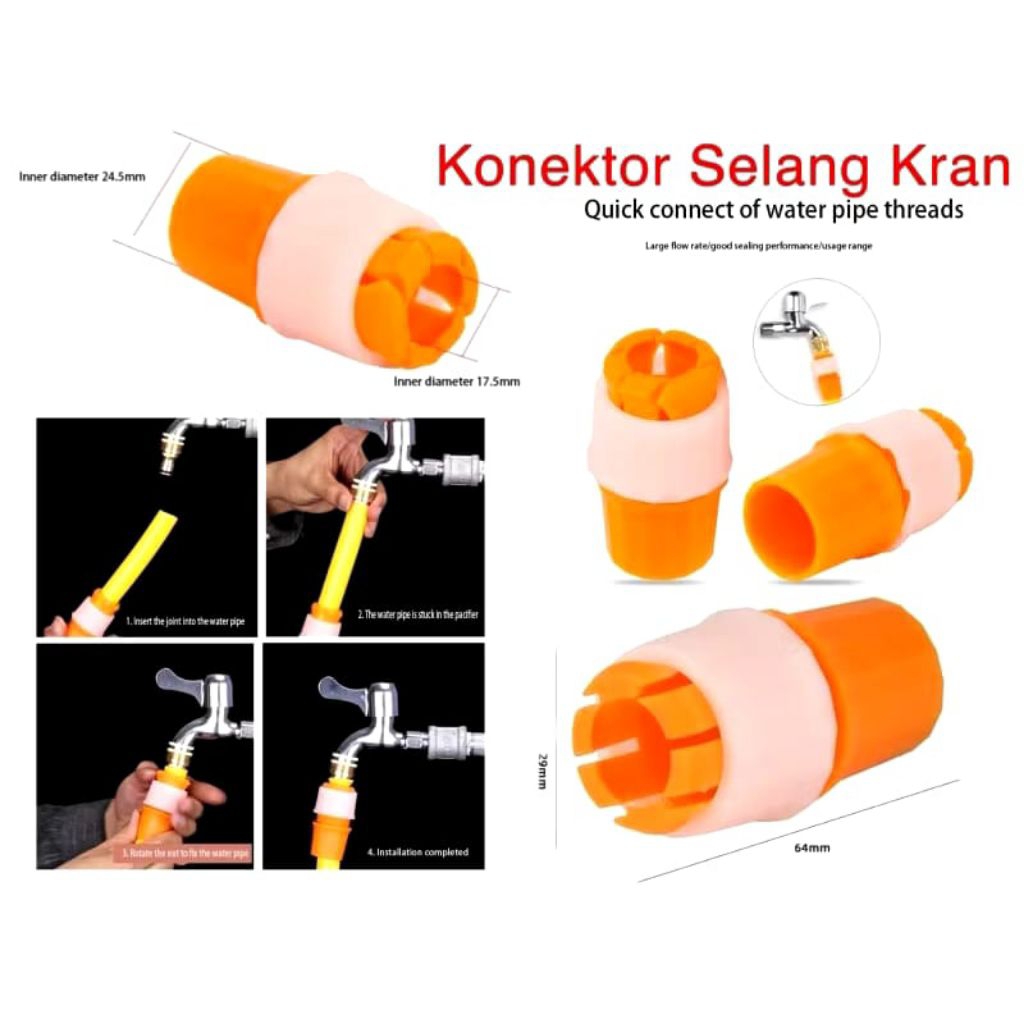 Konektor selang kran Air Sambungan selang kran Air  sambungan selang kran Air anti lepas