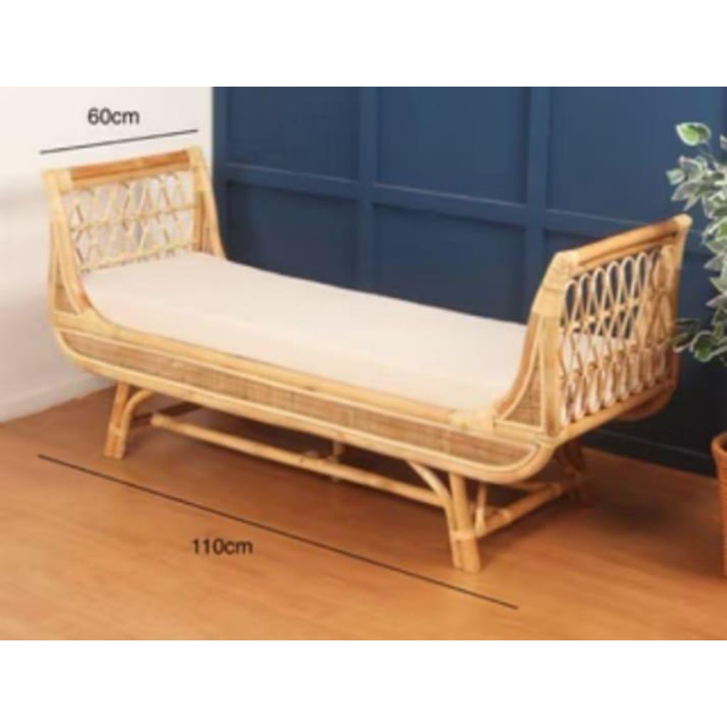sofa bench rotan minimalis 2 seater /3 seater /sofa tamu rotan termurah/bench chair -ibel21rotan