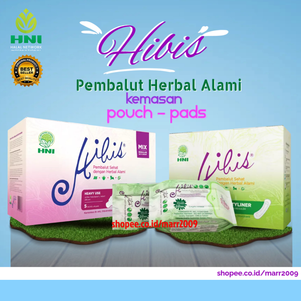 Hibis Pembalut Herbal HNI HPAI Halal Aman - Kemasan Pouch