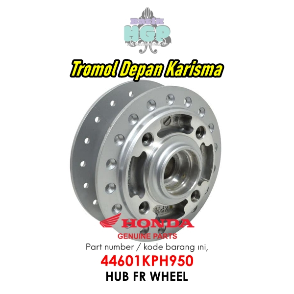 Tromol Cakram Depan Karisma, Hub FR Wheel Original AHM - 44601KPH950