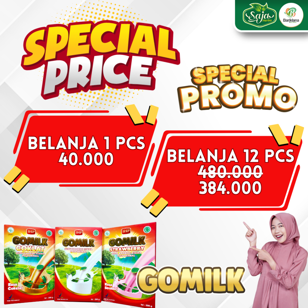 

Susu Kambing Etawa Herbal GOMILK 200gr | Kaya Kalsium & Protein