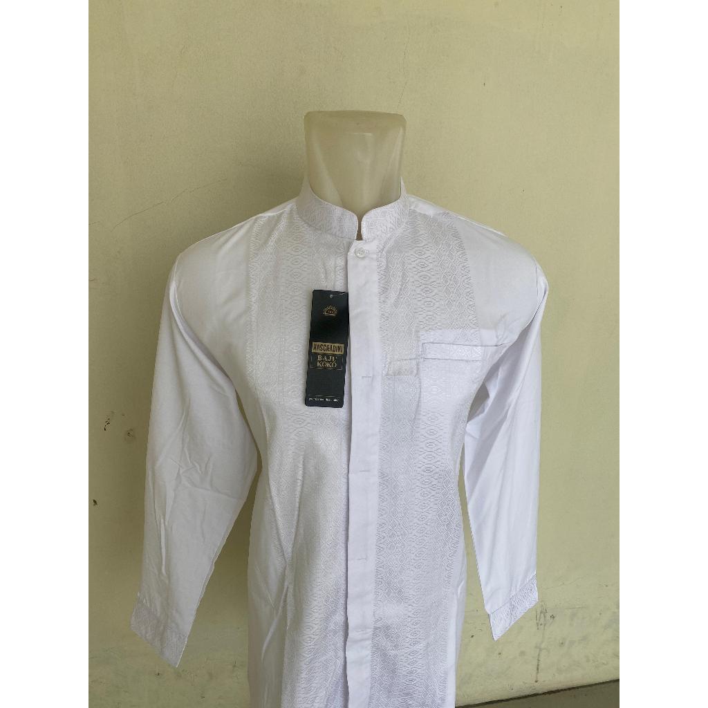 KOKO INDIA PUTIH ETNIK V2 Bahan katun india premium lengan panjang busana muslim pria dewasa atasan 