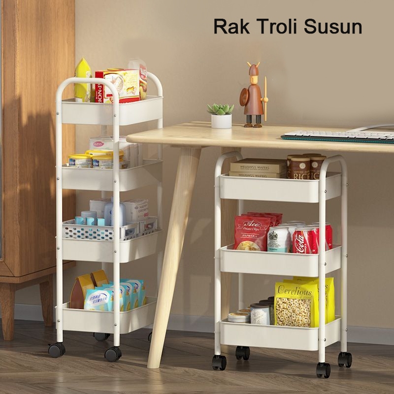 Rak Susun  Roda Serbaguna Rak Besi Penyimpanan  Rak Dapur  Rak Kamar Rak Salon